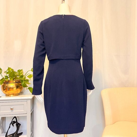 Belle Badgley Mischka Midi Dress Size US 8 Dark Blue (A07) - Picture 2 of 8